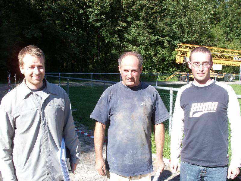 Daniel Bosshart (Architekturbüro Tabacznik & Werro), Saverio Procopio, Stefan Luginbühl (beide Baugeschäft Hans Stutz AG)
