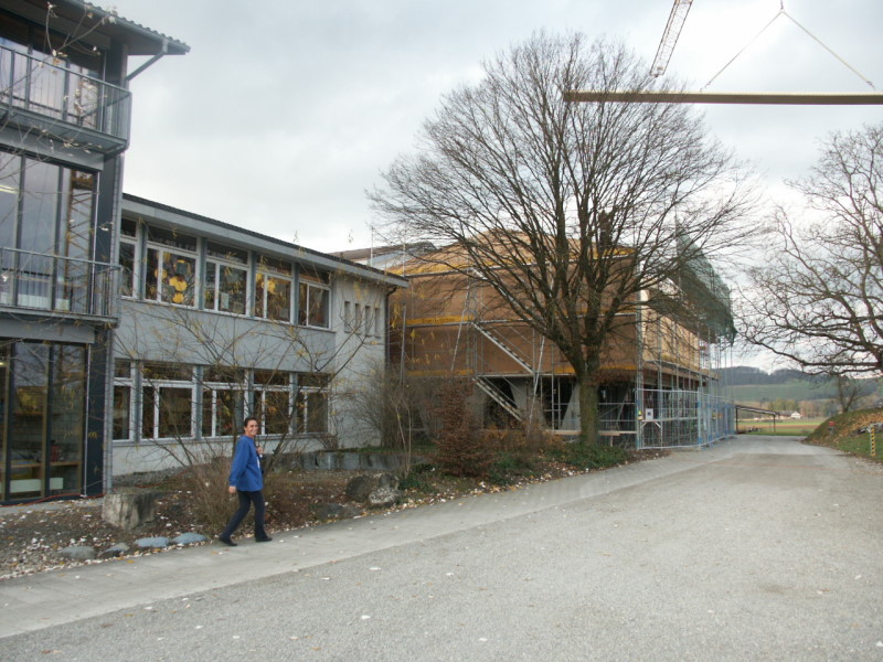 Aufrichte des Holzelementbaus 20. November 2008