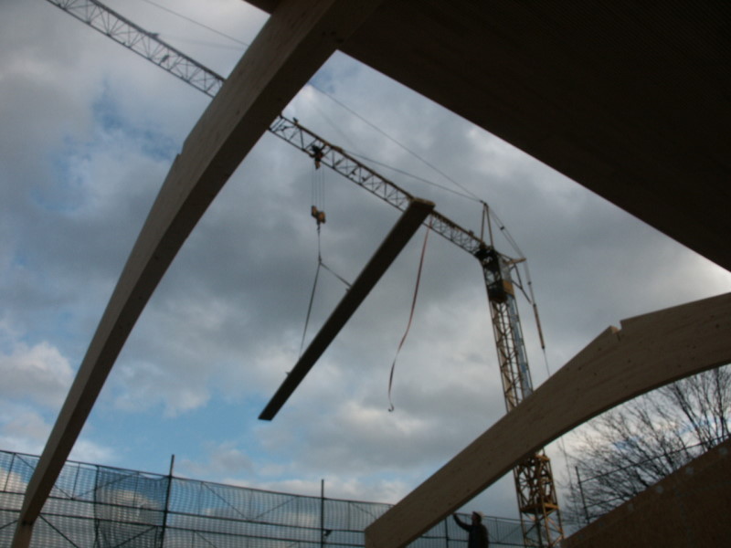 Montage der Dachelemente 20. November 2008