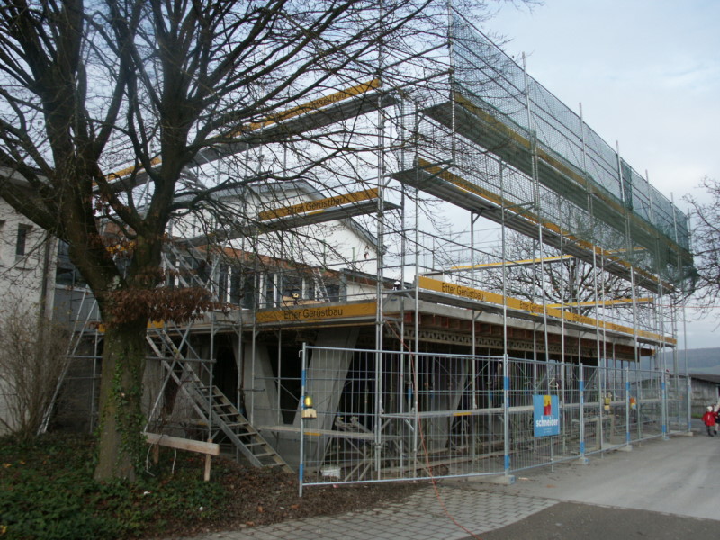 Vor Montagebeginn der Holzelemente, 20. November 2008